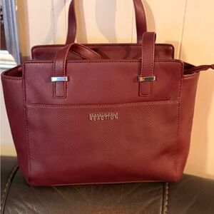 Kenneth Cole Reaction Wine Red Structured Tote